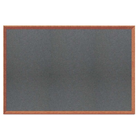 United Visual Products Decor Wood Combo Board, 48"x36", Walnut/White Porcelain & Buff UV703DEFAB-WALNUT-WHTPORC-BUFF